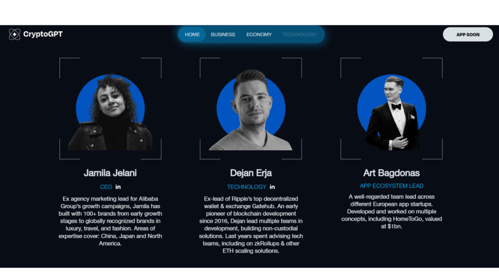 cryptogptの開発メンバー